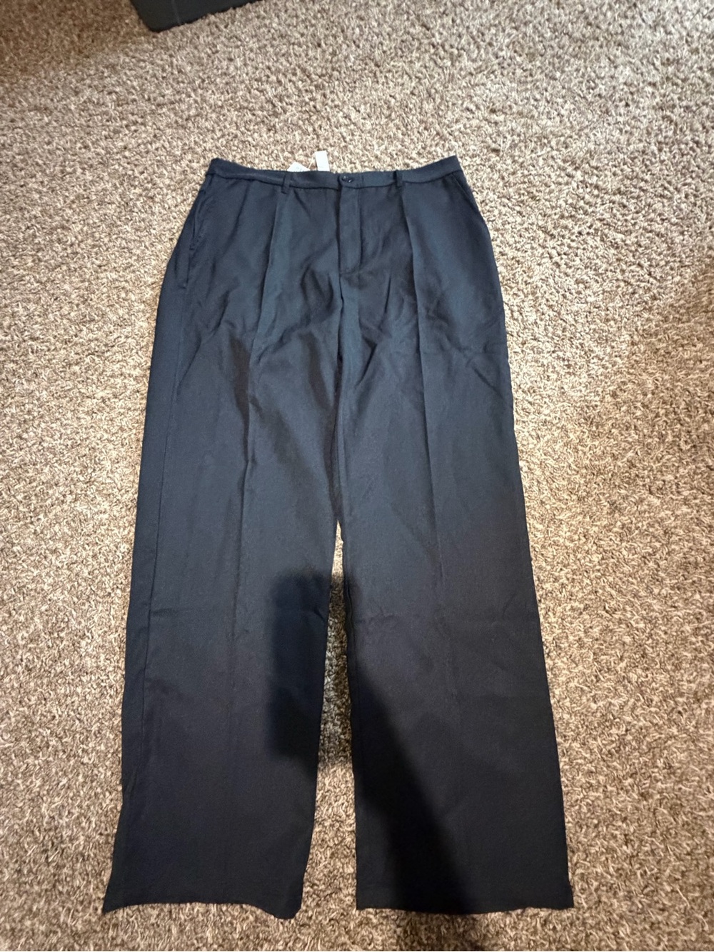 HALARA Black High-Waist Pleated Wide-Leg Trousers